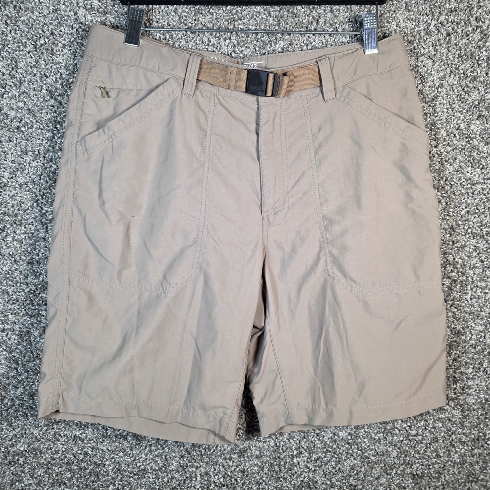 Mountain Hardwear Shorts Mens 32 Khaki Stretch Hiking Quick Dry Belt 9 Inseam